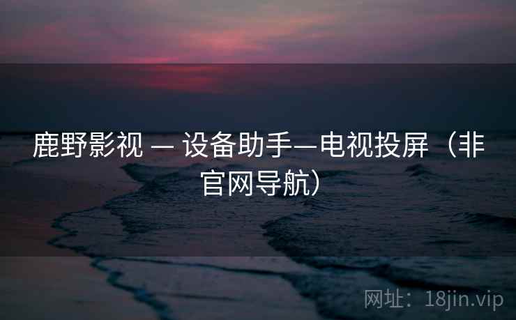 鹿野影视 — 设备助手—电视投屏（非官网导航）